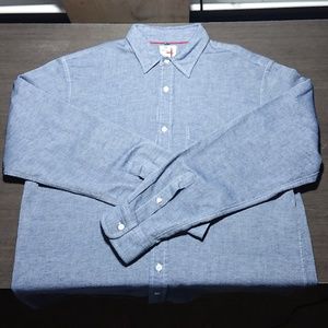Relwen Blue Button-up Shirt Cotton/Linen Blend